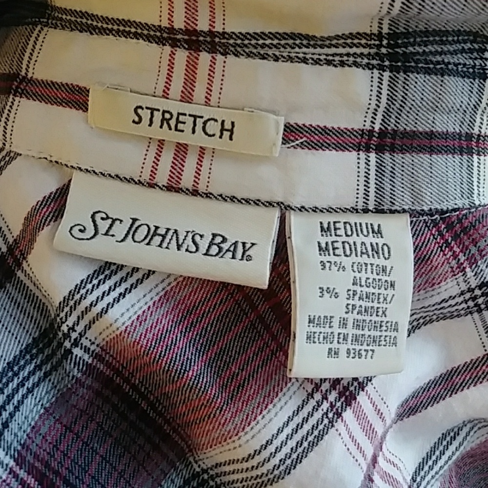 St. John's bay long sleeve button down top szM - Picture 4 of 4